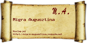 Migra Augusztina névjegykártya